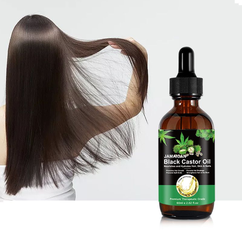 Jamaican Black Castor Oil - 100% Pure and Organic, Cold Pressed in Glass Bottles for Hair Growth, Eyebrow Nourishment, and Skin Hydration，Hair loss prevention