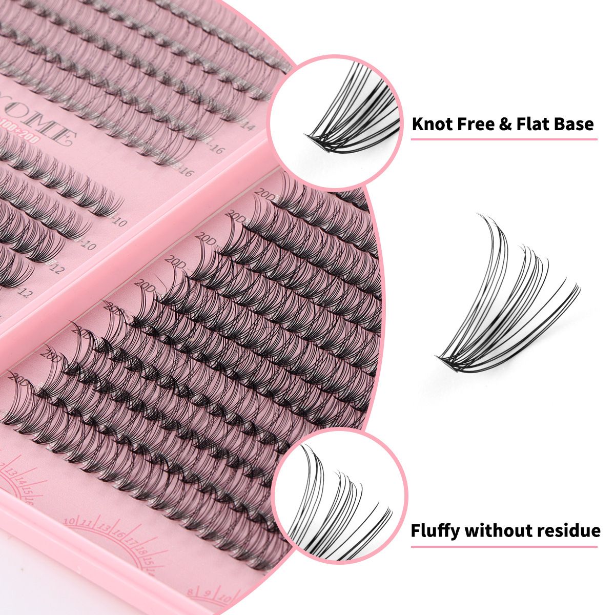 Lashes Extension Kit 640pcs False Eyelashes Clusters 10D+20D+30D+40D+50D, DIY Individual Lash Kit 8-18mm with Eyelash Tools Set