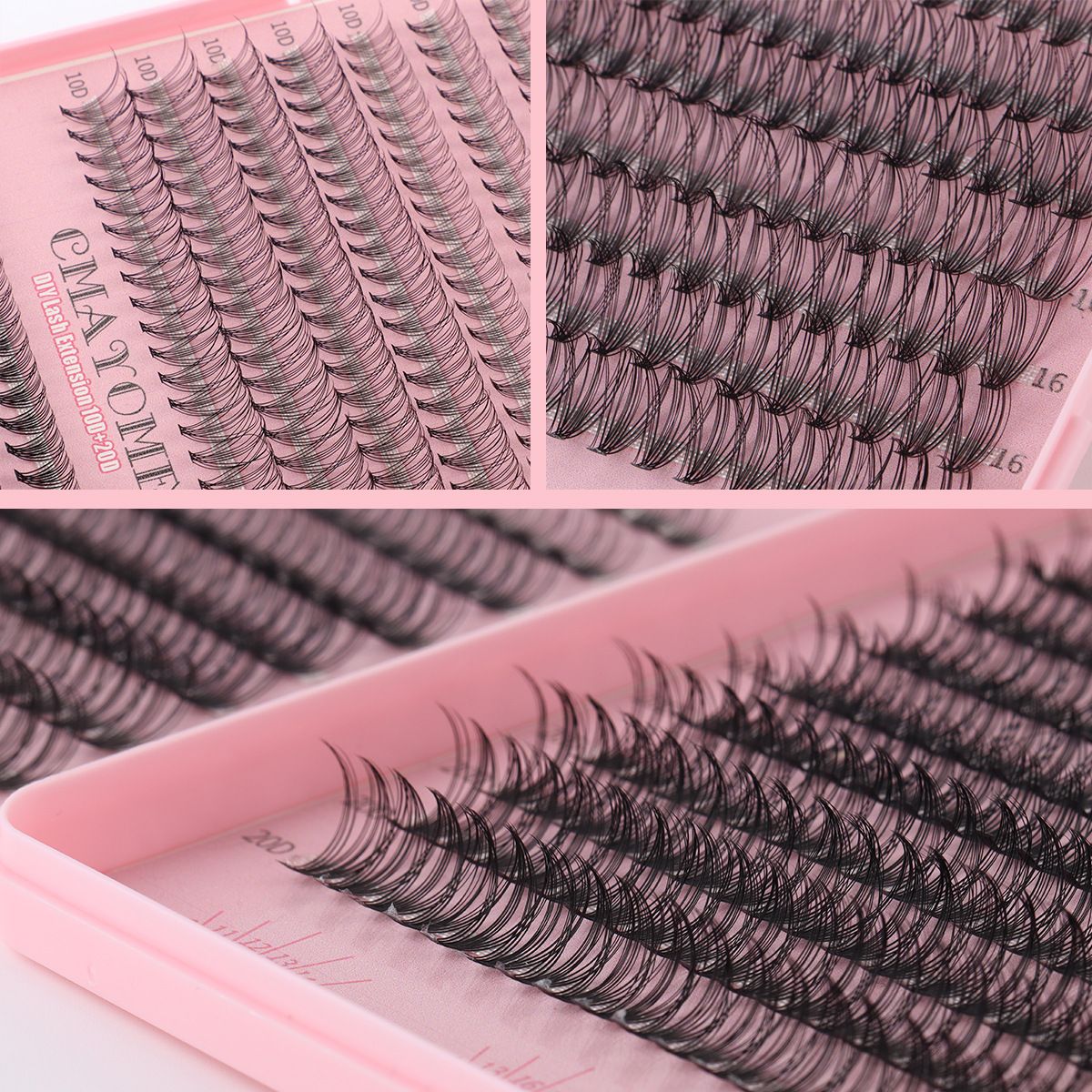 Lashes Extension Kit 640pcs False Eyelashes Clusters 10D+20D+30D+40D+50D, DIY Individual Lash Kit 8-18mm with Eyelash Tools Set