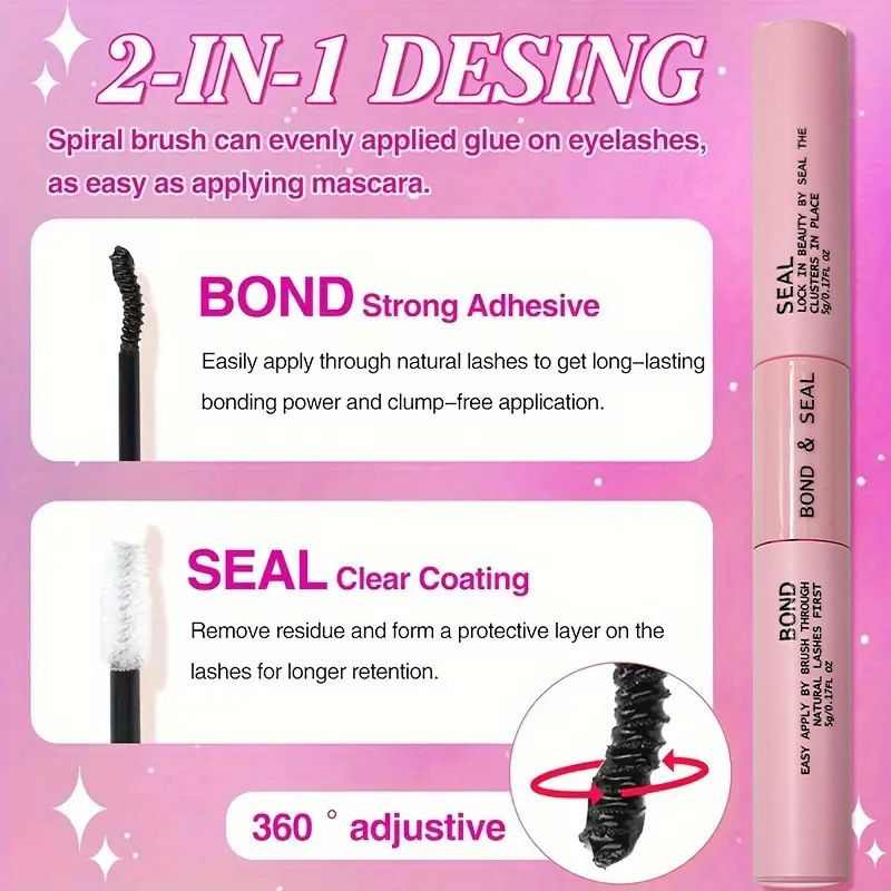 640PCS Wispy Lash Clusters Kit - 9-16mm Natural DIY Eyelash Extensions (30D-50D), Individual Cluster Lashes for Volume with Lash Glue, Bond & Seal, Tweezers, Double-Ended Brush & Remover