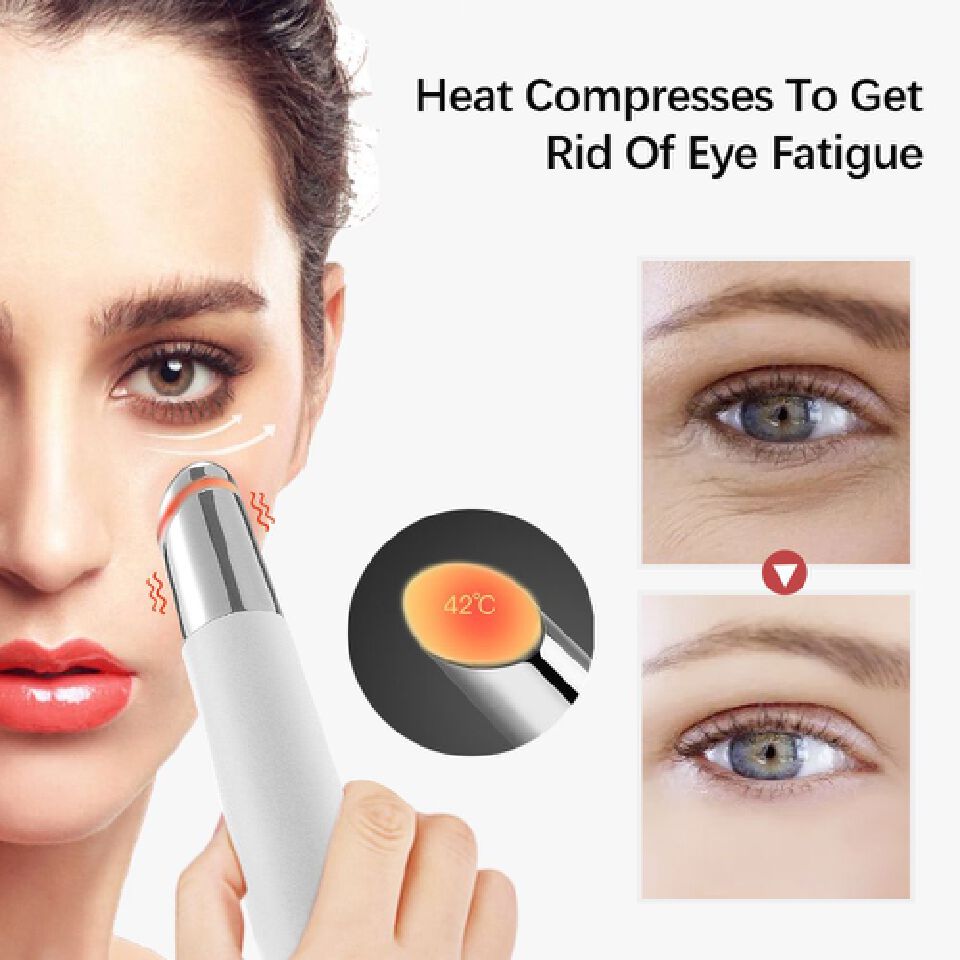 Ideal Eye Massager Wand - Chargeable Facial Massager for Dark Circles, Eye Bags, Puffiness Under Eyes，and Smoother Skin Texture - Exfoliation and Skin Rejuvenation - Korean Skincare