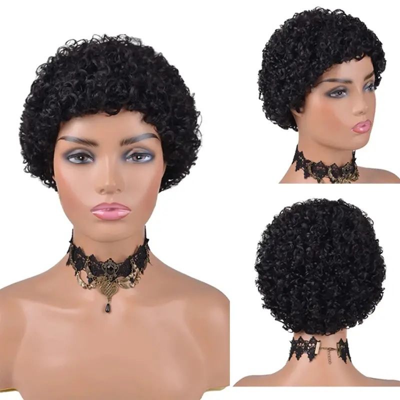 Glueless Wear and Go Wig Women Hair Wig Black Women Glueless Brazilian Kinky Short Curly Wigs for Daily Use
