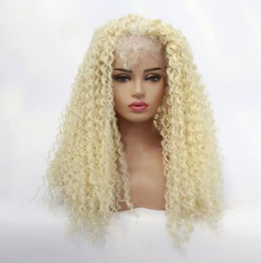 Density Mongolian Curly Women Wigs 13X4 HD Lace Front Wigs Wear and Go Glueless Wigs Synthetic Hair Natural Black Color Curly Wig