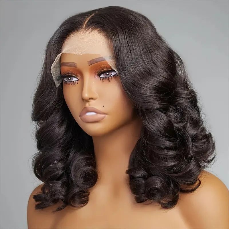 Short Body Wave Wig HD 13X4 Lace Front Wigs Brazilian Hair Short Bob Wavy Wigs Glueless Wigs Knots For Woman 150% Density 14Inch