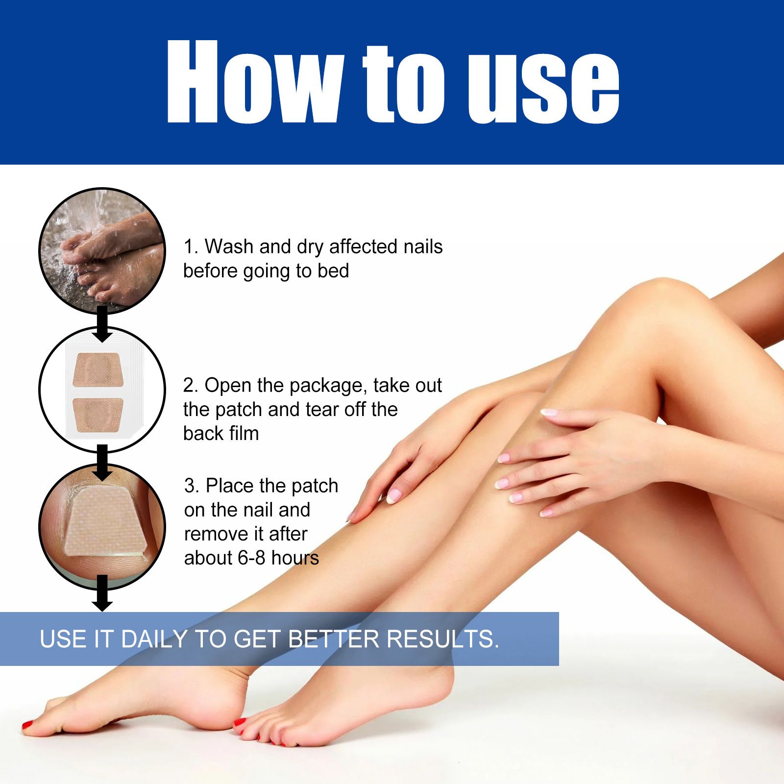 Toenail Fungus Cleansing Extra Strength,60pcs Fungal Nail Patches 8-Hour Overnight Nail Repair Effortless Restore Healthy Nail Appearance