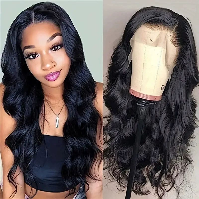Wear and Go Glueless Wigs Hair Pre Plucked Pre Cut 13x4 HD Lace Closure Wigs  Hair Ready to Wear Body Wave Lace Front Glueless Wig for Black Women 180 Density with Natural Hairline
