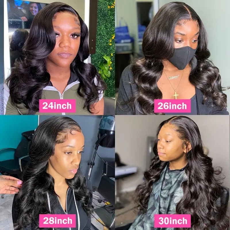 Wear and Go Glueless Wigs Hair Pre Plucked Pre Cut 13x4 HD Lace Closure Wigs  Hair Ready to Wear Body Wave Lace Front Glueless Wig for Black Women 180 Density with Natural Hairline