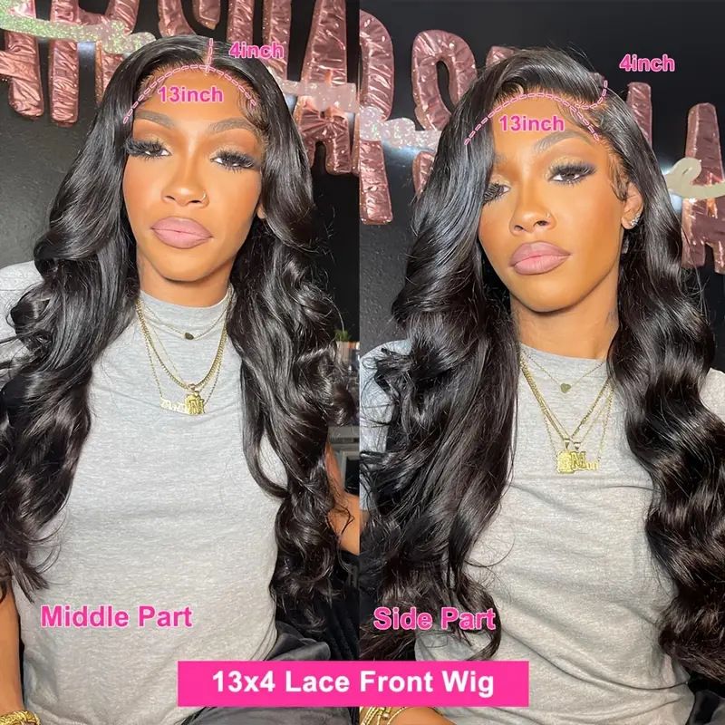 Wear and Go Glueless Wigs Hair Pre Plucked Pre Cut 13x4 HD Lace Closure Wigs  Hair Ready to Wear Body Wave Lace Front Glueless Wig for Black Women 180 Density with Natural Hairline