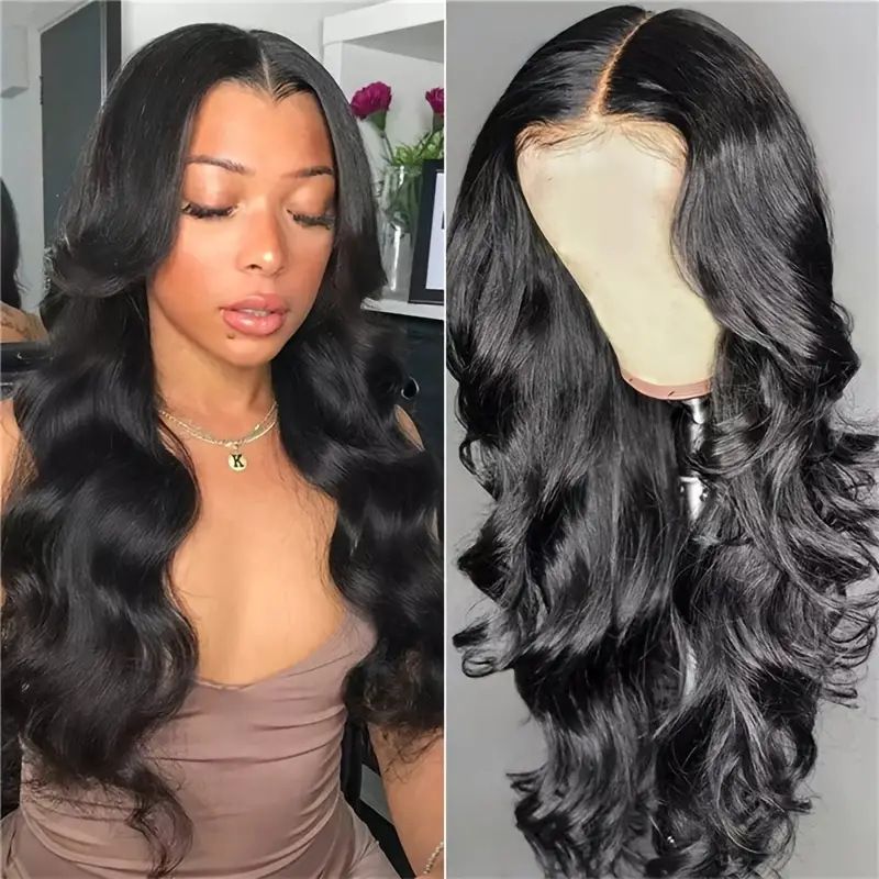 Wear and Go Glueless Wigs Hair Pre Plucked Pre Cut 13x4 HD Lace Closure Wigs  Hair Ready to Wear Body Wave Lace Front Glueless Wig for Black Women 180 Density with Natural Hairline