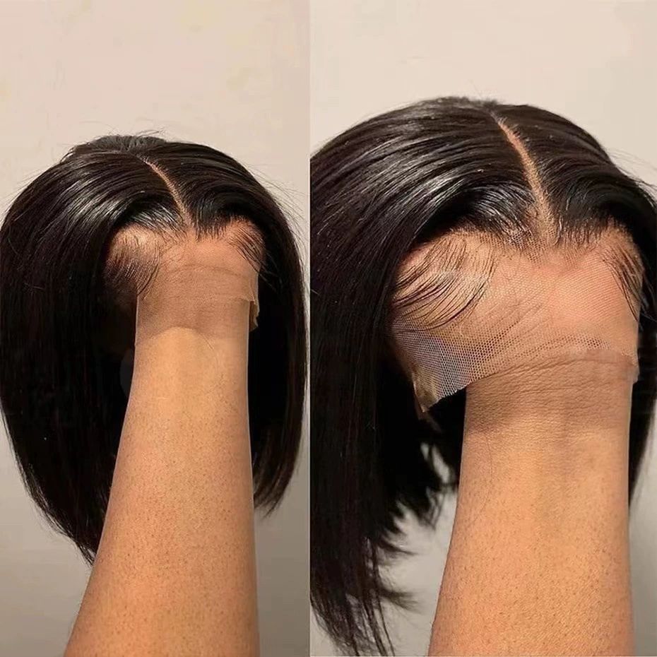 Bob Wig  Hair 10 inch Glueless Wigs Hair  9x6 HD Lace Front Glueless Wigs  Hair 200% Density Short Straight Bob Wigs for Black Women