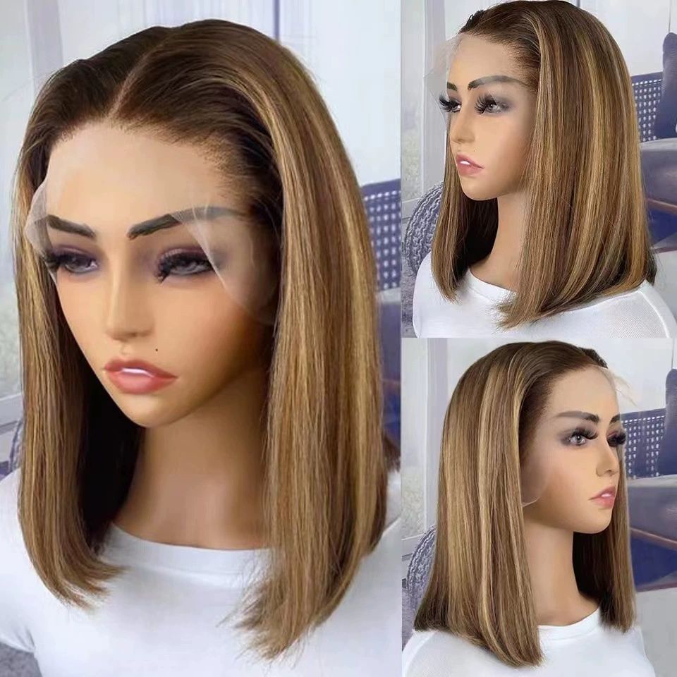 Wear and Go Glueless Bob Wigs Human Hair Pre Plucked Natural Hairline Straight Short Bob Wig 180 Density 4x4 HD Lace Closure Wig Human Hair for Women Brazilian Virgin Hair Natural Black 10 Inch