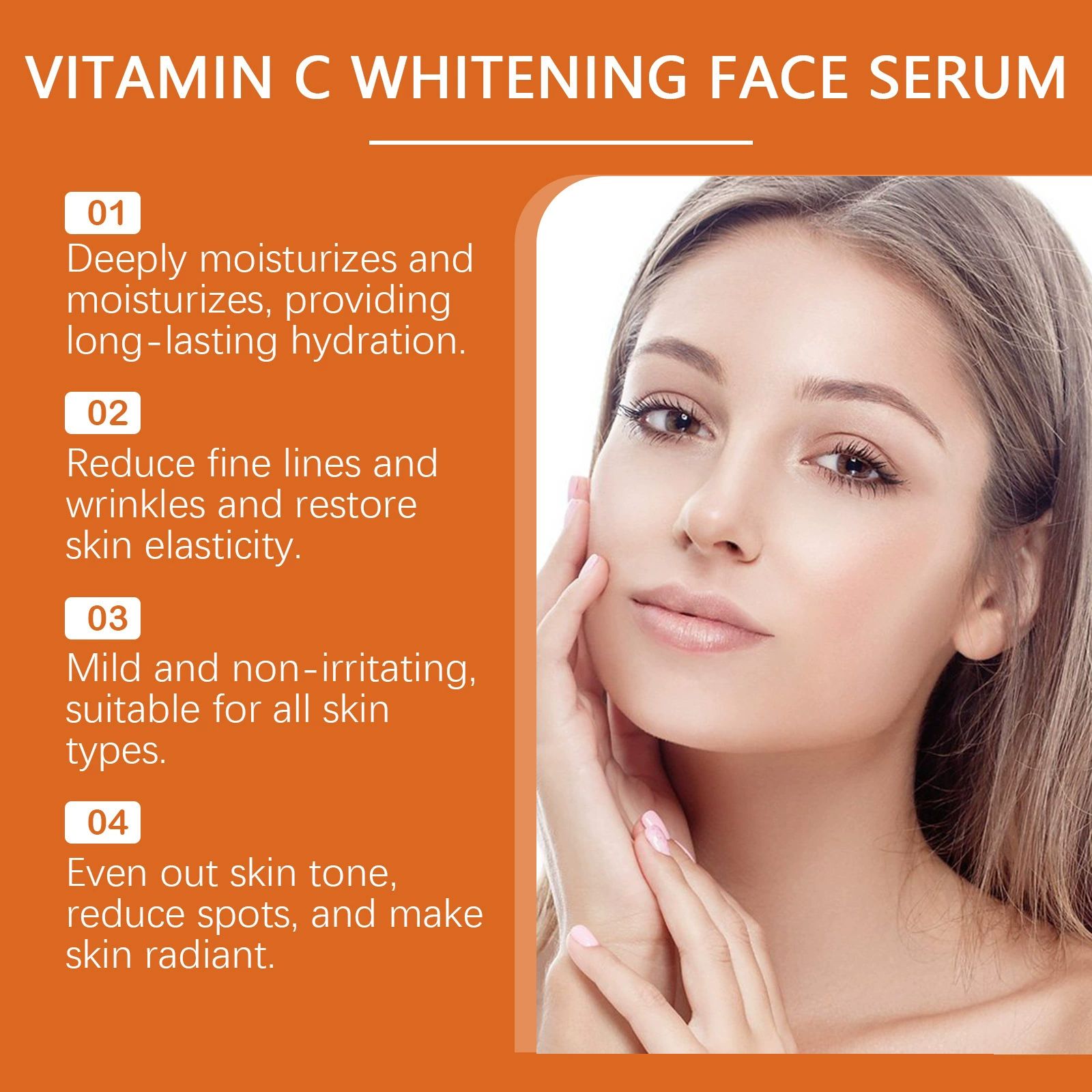 Vitamin C Serum For Face – Anti Aging Formula with Vitamin C, Hyaluronic Acid, Vitamin E – Brightening Serum – Improve Appearance of Dark Spots, Tone, Fine Lines & Wrinkles