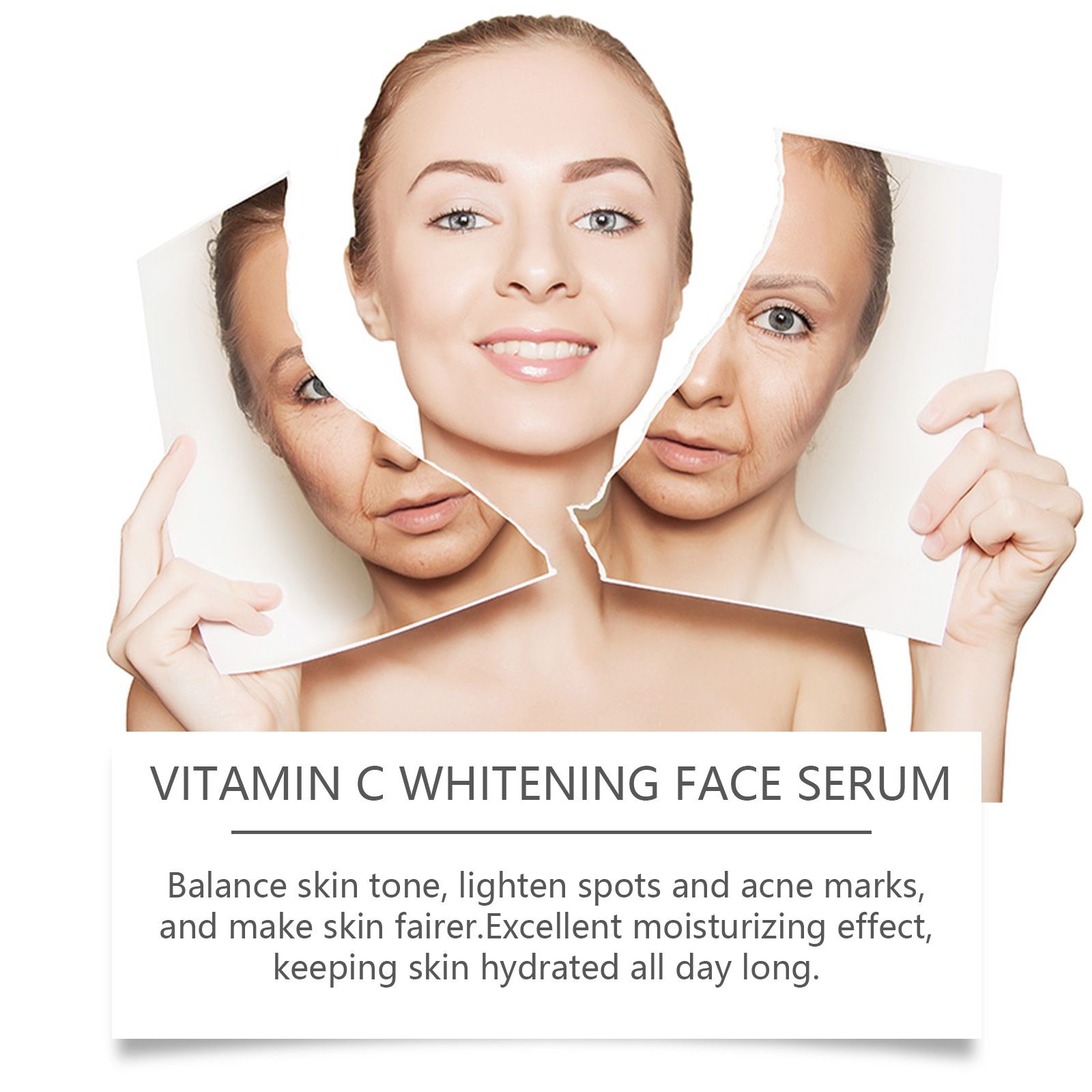 Vitamin C Serum For Face – Anti Aging Formula with Vitamin C, Hyaluronic Acid, Vitamin E – Brightening Serum – Improve Appearance of Dark Spots, Tone, Fine Lines & Wrinkles