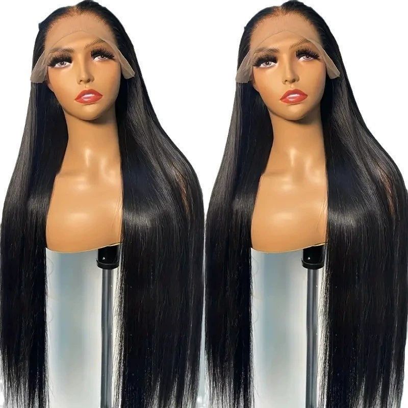 Glueless Lace Front Wigs for Women,32 Inch Long Straight Synthetic Wigs Pre Plucked,Free Part Natural Black Lace Frontal Wigs with Baby Hair,Put On Go Wig Beginner Friendly