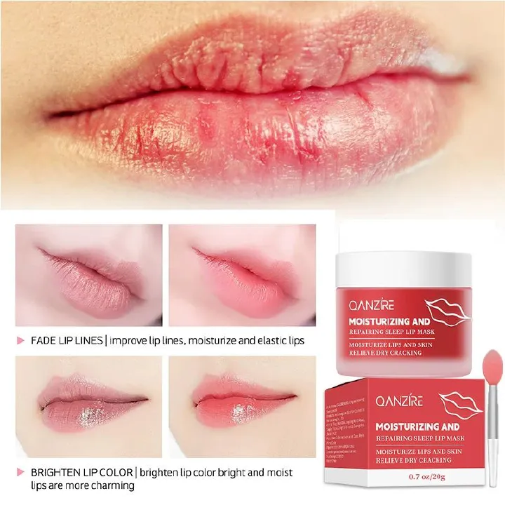 Moisturizer for Dry Lips - Overnight Treatments Balm, Day and Night Repair Gloss, Scrubs Exfoliator，for Hydrating Dry,Flaky Lips