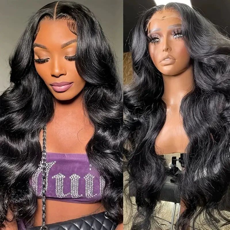 Body Wave Lace Front Wigs  Hair Natural Hairline 180% Density 13x5 Hd Lace Frontal Wigs 24 Inch Hair Wigs For Women， Natural Black Color 12-20 Inch