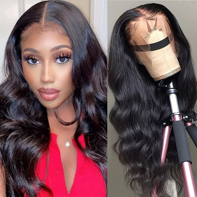 Body Wave Lace Front Wigs  Hair Natural Hairline 180% Density 13x5 Hd Lace Frontal Wigs 24 Inch Hair Wigs For Women， Natural Black Color 12-20 Inch