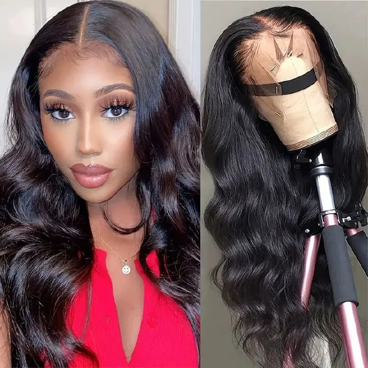 Body Wave Lace Front Wigs  Hair Natural Hairline 180% Density 13x5 Hd Lace Frontal Wigs 24 Inch Hair Wigs For Women， Natural Black Color 12-20 Inch