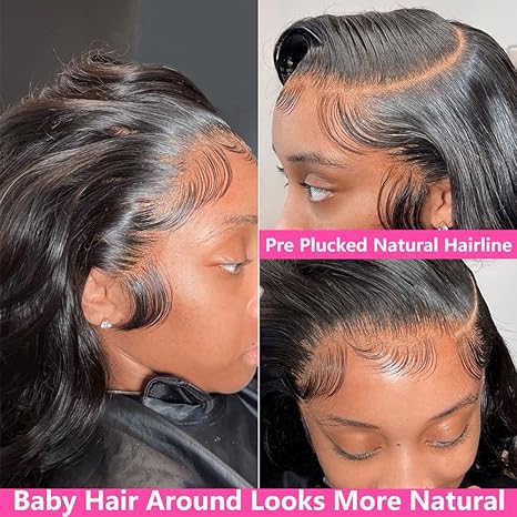Body Wave Lace Front Wigs  Hair Natural Hairline 180% Density 13x5 Hd Lace Frontal Wigs 24 Inch Hair Wigs For Women， Natural Black Color 12-20 Inch
