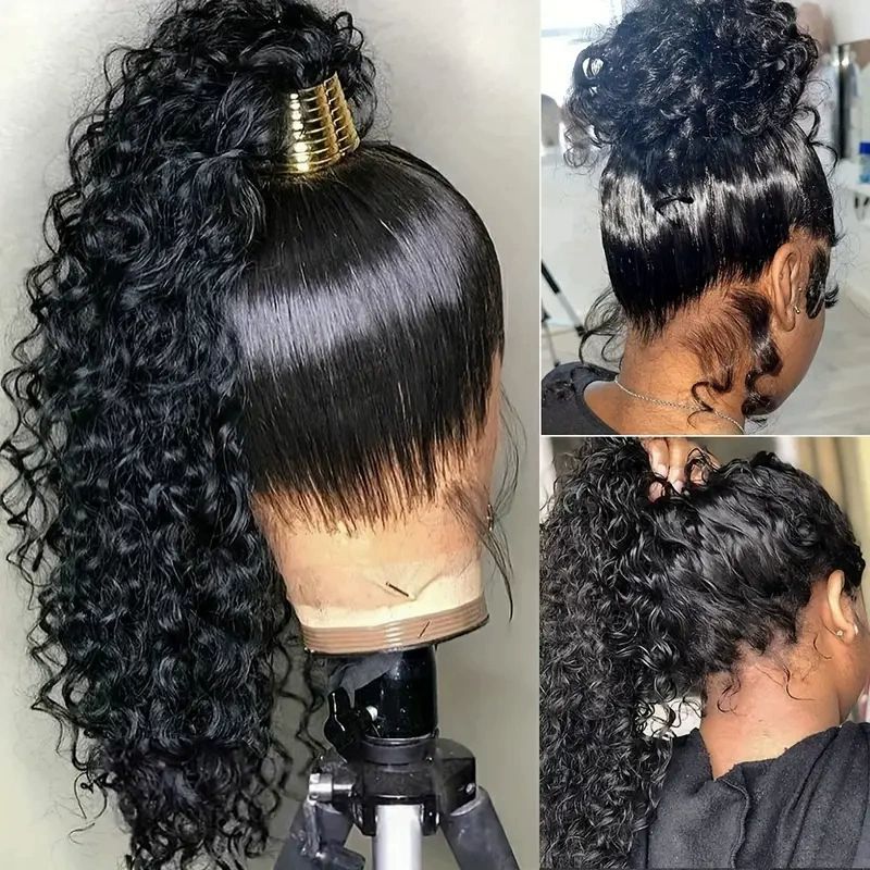 Water Wave Human Hair Bundles 18 20 22 24 Inch Deep Wave Bundles Human Hair Double Weft Natural Curly Hair Wet and Wavy Hair Extensions
