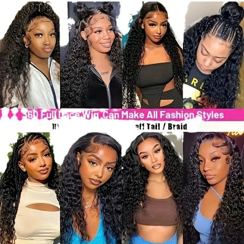 Water Wave Human Hair Bundles 18 20 22 24 Inch Deep Wave Bundles Human Hair Double Weft Natural Curly Hair Wet and Wavy Hair Extensions