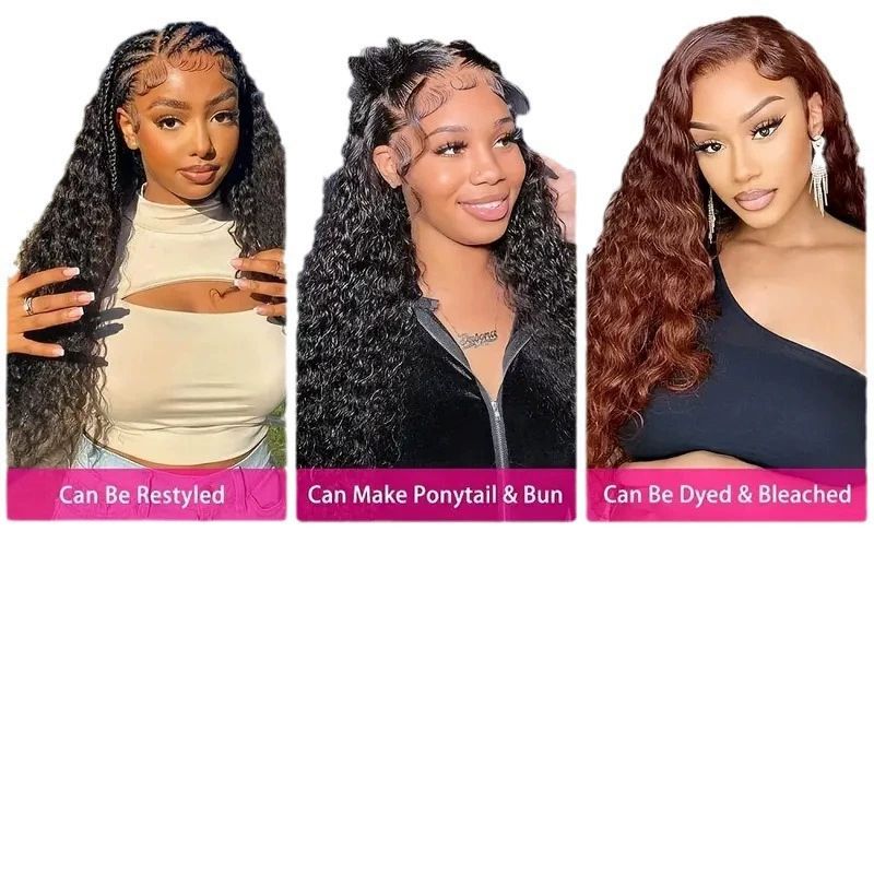 Water Wave Human Hair Bundles 18 20 22 24 Inch Deep Wave Bundles Human Hair Double Weft Natural Curly Hair Wet and Wavy Hair Extensions