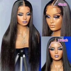 22 Inch Front Lace Front Wigs human Hair 180 Density Straight Hair Wigs Pre Plucked  With HD Frontal Lace Straight Glueless Wigs  Hair For Women