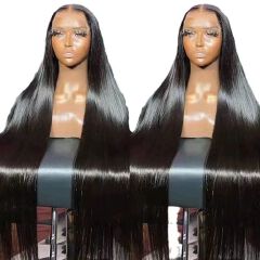 22 Inch Front Lace Front Wigs human Hair 180 Density Straight Hair Wigs Pre Plucked  With HD Frontal Lace Straight Glueless Wigs  Hair For Women