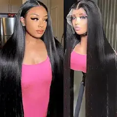 22 Inch Front Lace Front Wigs human Hair 180 Density Straight Hair Wigs Pre Plucked  With HD Frontal Lace Straight Glueless Wigs  Hair For Women
