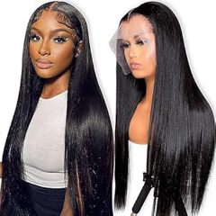 22 Inch Front Lace Front Wigs human Hair 180 Density Straight Hair Wigs Pre Plucked  With HD Frontal Lace Straight Glueless Wigs  Hair For Women