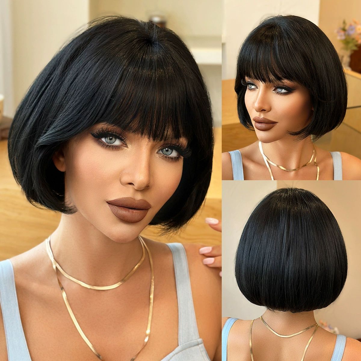 Wear and Go Glueless Bob Wig  Hair Pre Plucked Pre Cut 200% Density Black Bob  Hair Wig 14 Inch 9x6 HD Closure Lace Front Glueless Wigs  Hair Short Straight Bob Wigs for Women