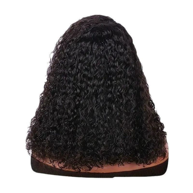 Curly  Hair Wig 13x4 Lace Front Wigs 180 Density Brazilian Tiny Knots 18 Inch Lace Frontal Wig Natural Black Blend Curly