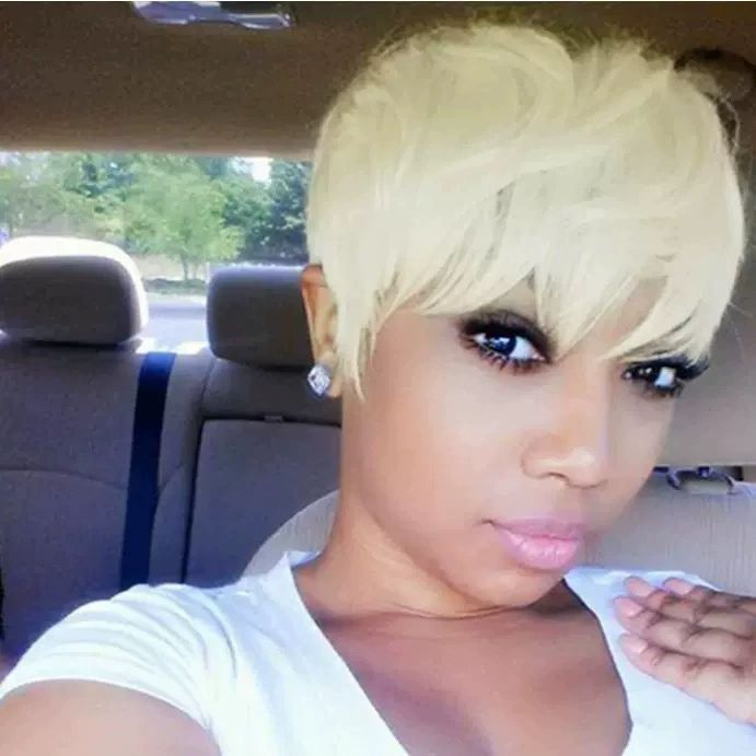 Cut Wigs for Black Women Short Hair Wigs with Bangs Short Layered Pixie Wig Full Machine Made Wig Natural Black Color (Natural Black )， Natural Black Color 12-20 Inch