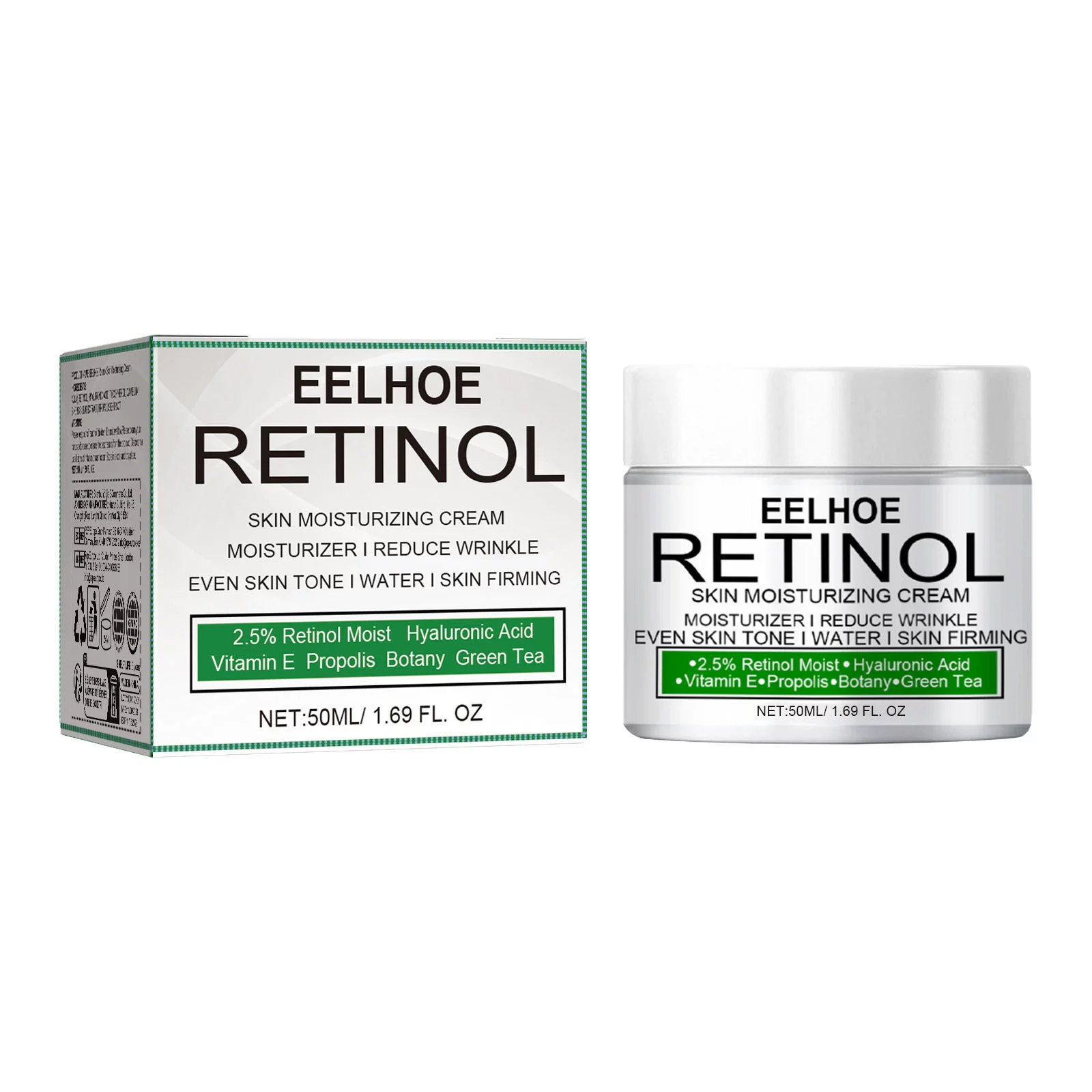 Retinol Cream for Face 2.5% - Anti Aging Moisturizer with Hyaluronic Acid & Vitamin E - Wrinkle Cream for Women & Men, 1.69 oz, Night & Day Use