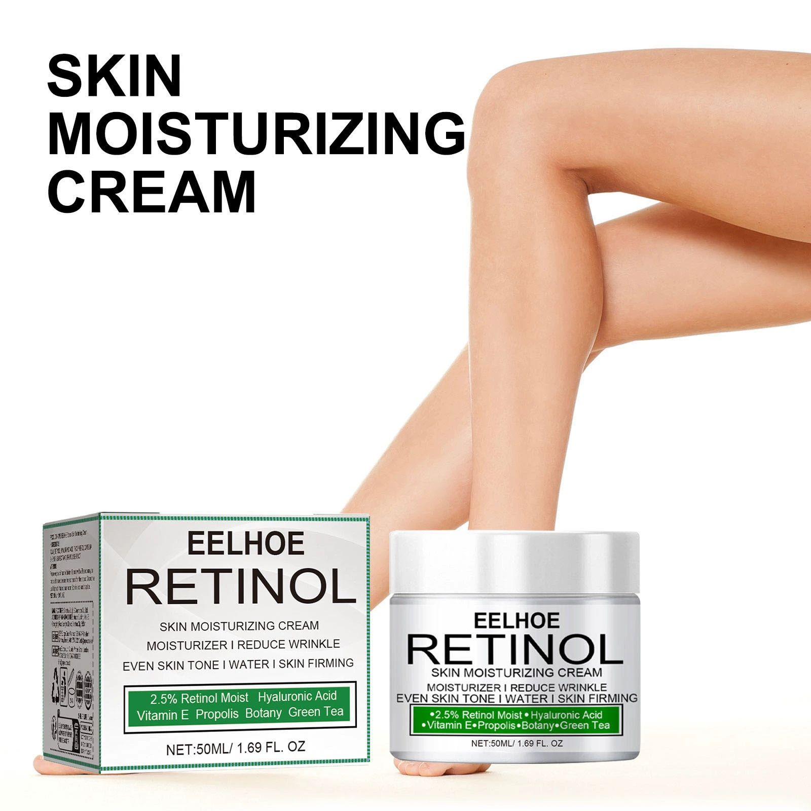 Retinol Cream for Face 2.5% - Anti Aging Moisturizer with Hyaluronic Acid & Vitamin E - Wrinkle Cream for Women & Men, 1.69 oz, Night & Day Use