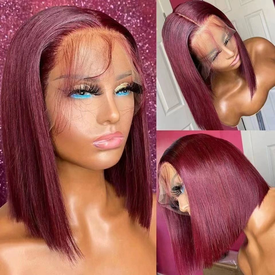 9x6 HD Lace Glueless Wigs Hair Pre Made Bob Wig Women Glueless Wigs  Hair 200% Density Short Straight Bob Wigs for Black Women 14 inch