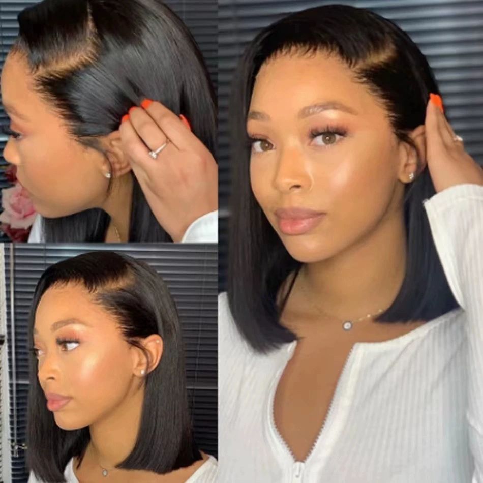 9x6 HD Lace Glueless Wigs Hair Pre Made Bob Wig Women Glueless Wigs  Hair 200% Density Short Straight Bob Wigs for Black Women 14 inch