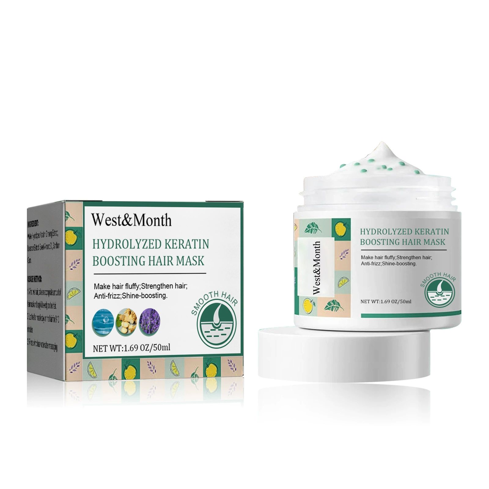 1 Min Boosting Hair Mask ​- Make Hair Fluffy, Strengthen Anti-Frizz Shine-boosting Deep Repair for Dry Damaged Color Treated Hair - Conditioning Treatment for Curly or Straight Thin Fine Hair