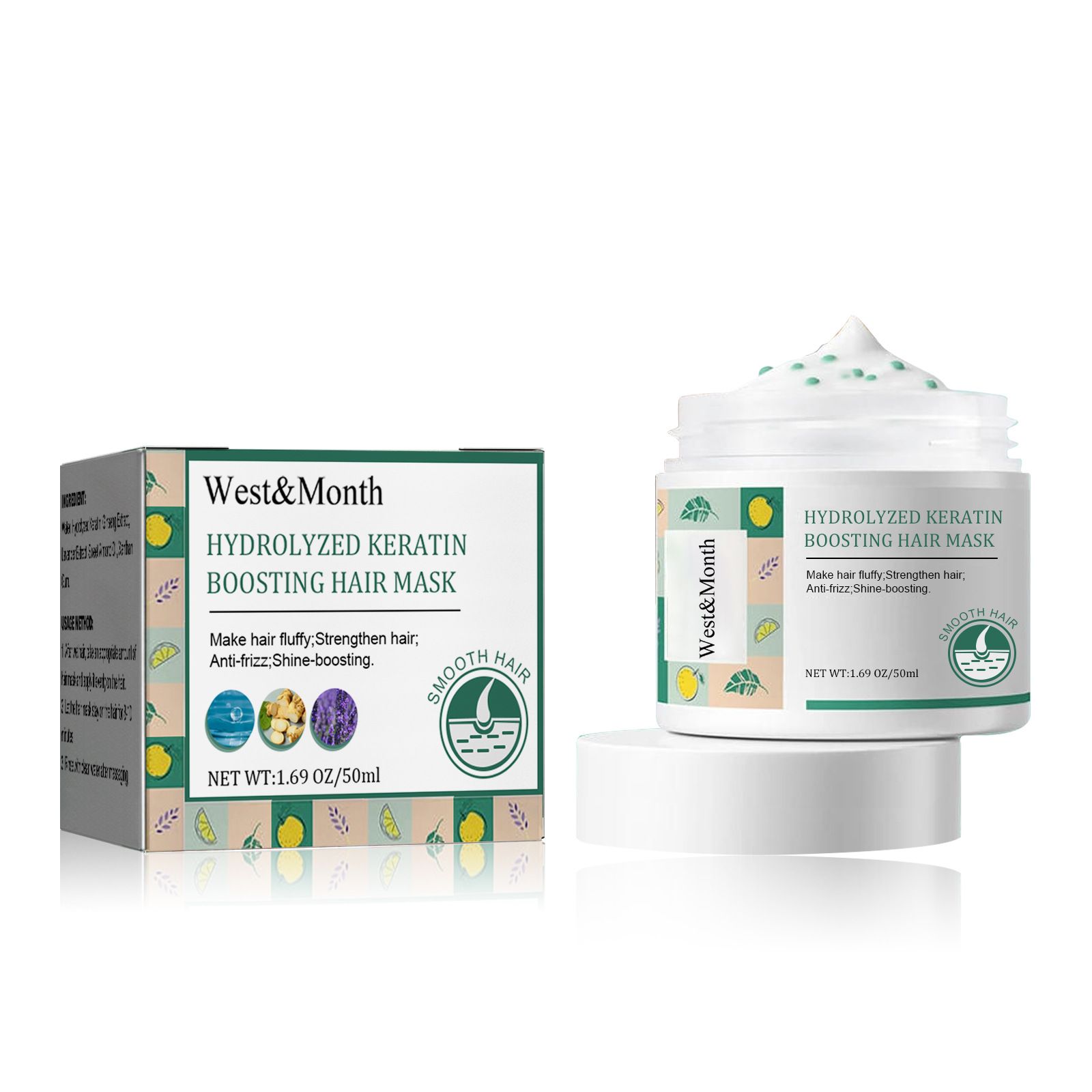 1 Min Boosting Hair Mask ​- Make Hair Fluffy, Strengthen Anti-Frizz Shine-boosting Deep Repair for Dry Damaged Color Treated Hair - Conditioning Treatment for Curly or Straight Thin Fine Hair