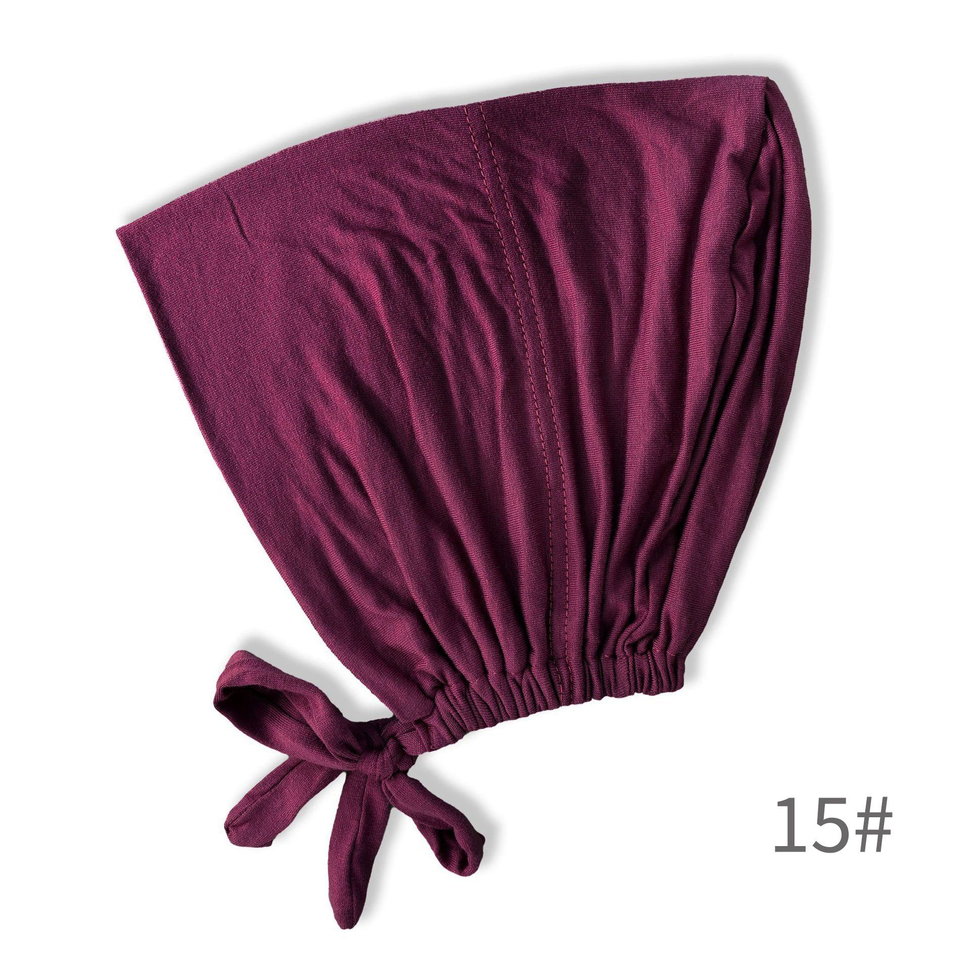 Women Hijab Undercap, Under Hijab Cap Inner Under Scarf Hat Turban with Tie Back Closure，Chemo Caps Lightweight for Summer with Head Scarf