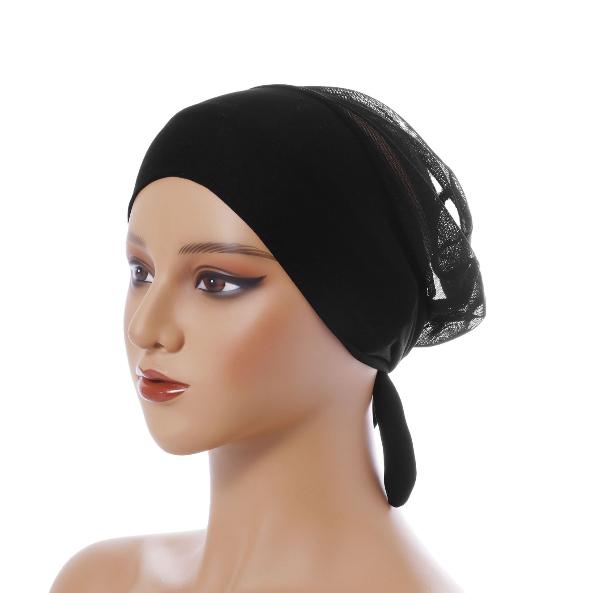 Breathable mesh Hijab Undercaps No Slip Neck Cover for Women Under Hijab Cap Inner Undercap Head Wraps Scarf Solid Color Hijabs Sports Hijabs for Turban Tube Neck Cover Black