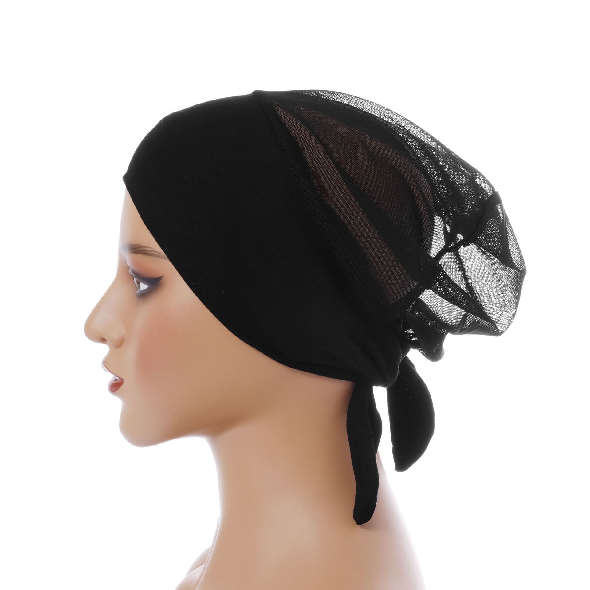 Breathable mesh Hijab Undercaps No Slip Neck Cover for Women Under Hijab Cap Inner Undercap Head Wraps Scarf Solid Color Hijabs Sports Hijabs for Turban Tube Neck Cover Black