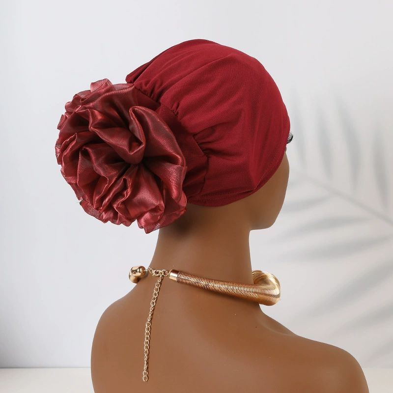 Women Flower Elastic Turban Beanie Head Scarf wrap Chemo Cap hat for Cancer Patient