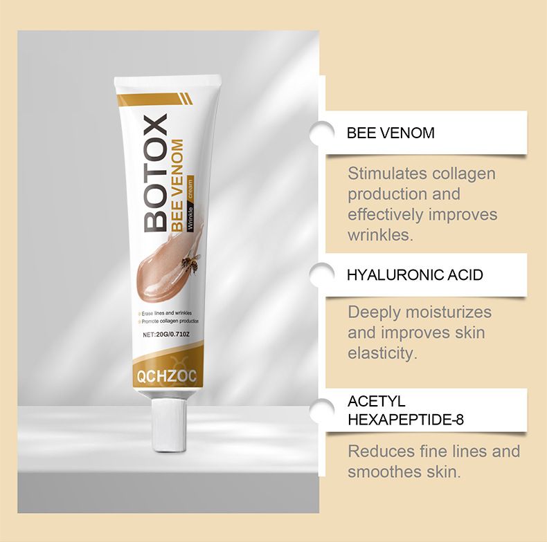 Bo-tox Bee Venom Cream for Lifting & Firming Saggy Face/Neck/Eyes, Wrinkle & Fine Lines & Eye Bag Removal, Restoring Elasticity & Deeply Moisturizing, Natural Bee Venom Serum for All Skin Types