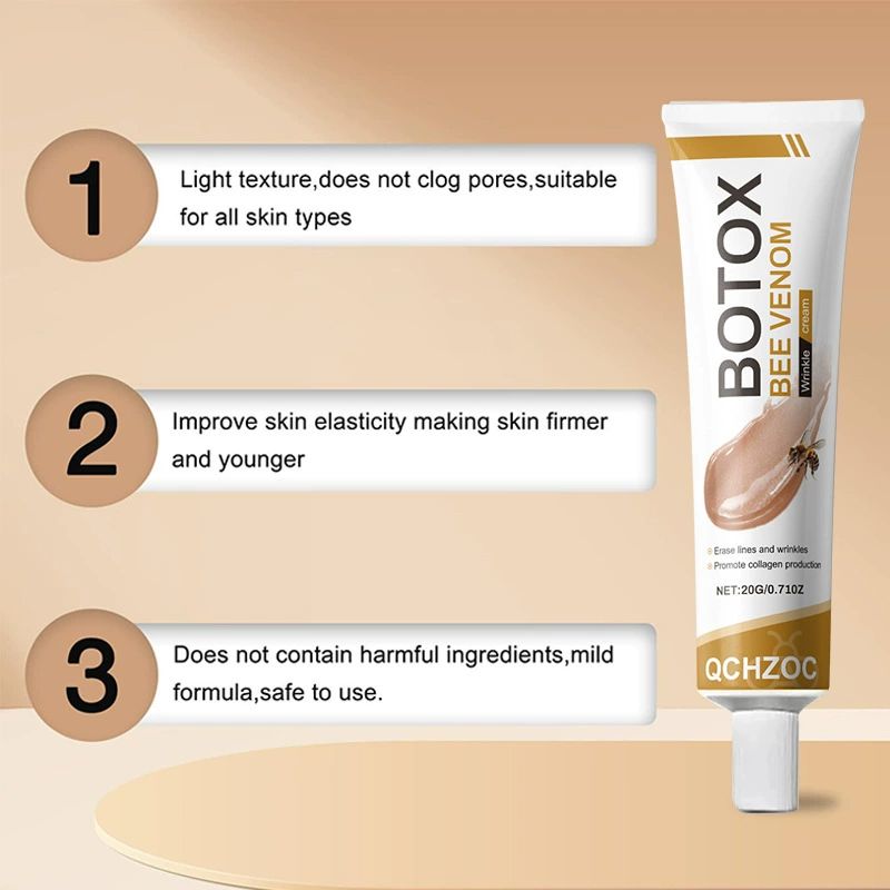 Bo-tox Bee Venom Cream for Lifting & Firming Saggy Face/Neck/Eyes, Wrinkle & Fine Lines & Eye Bag Removal, Restoring Elasticity & Deeply Moisturizing, Natural Bee Venom Serum for All Skin Types