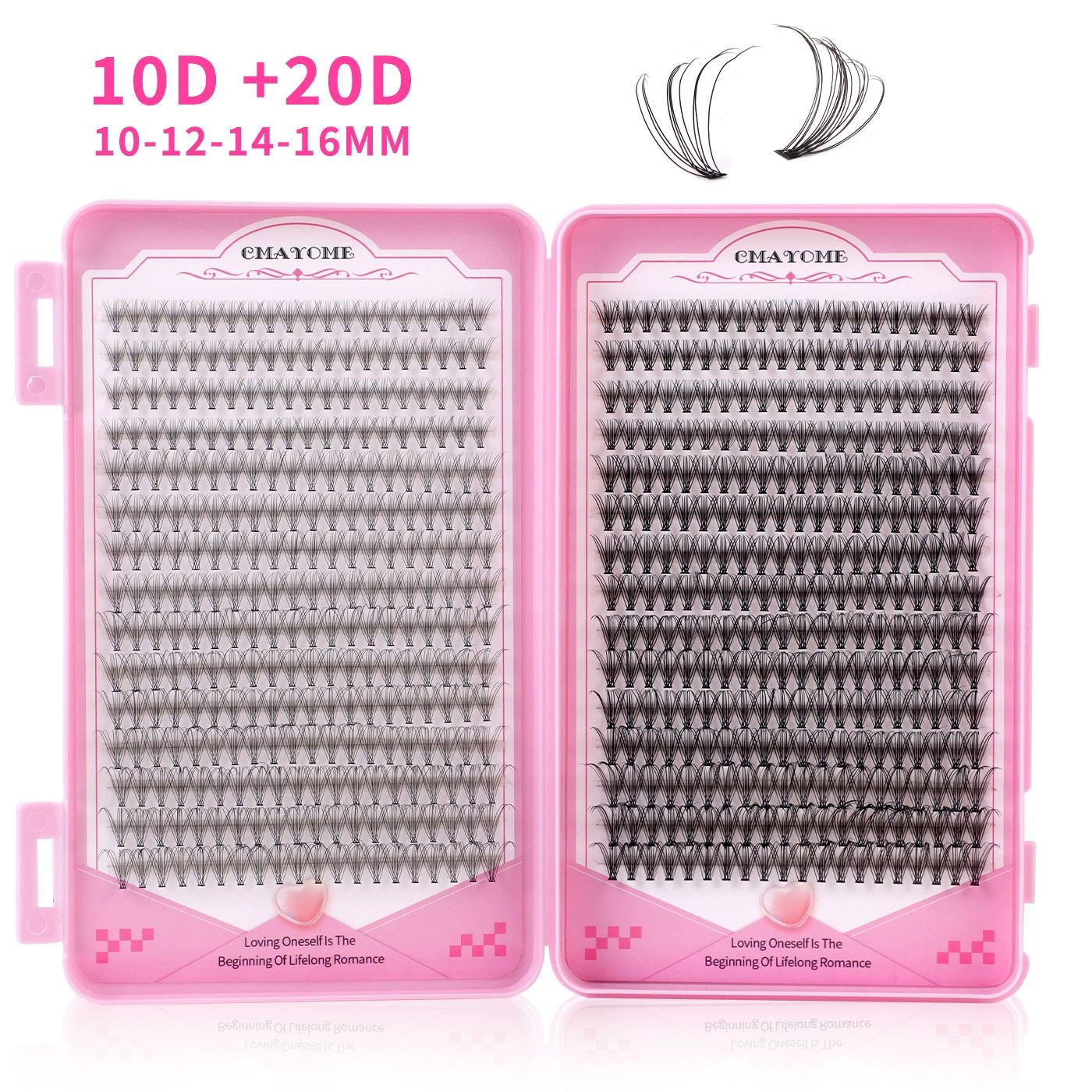 Lash Extension Kit Lash Clusters Kit 640Pcs Volume Eyelash Clusters C Curl Lashes Clusters DIY Cluster Eyelash Extensions With Lash Bond and Seal Lash Tweezers