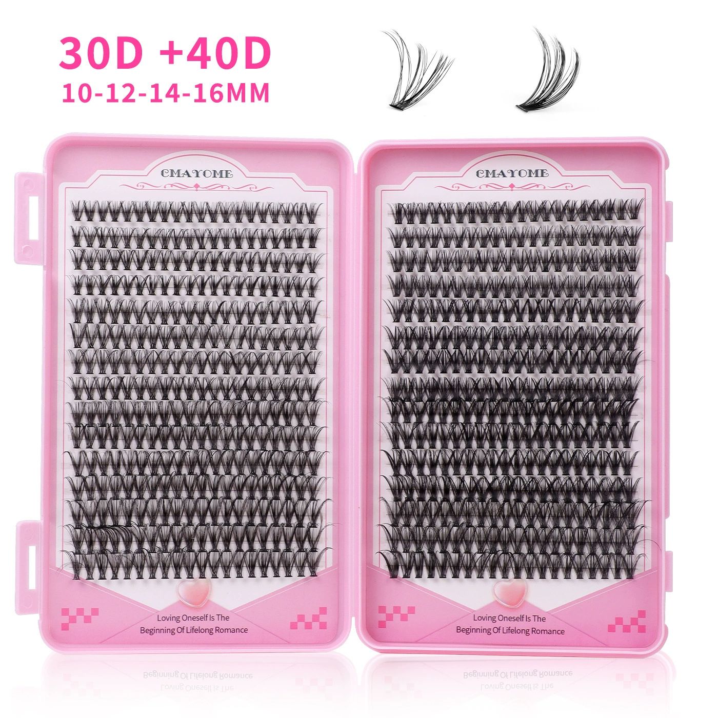 Lash Extension Kit Lash Clusters Kit 640Pcs Volume Eyelash Clusters C Curl Lashes Clusters DIY Cluster Eyelash Extensions With Lash Bond and Seal Lash Tweezers