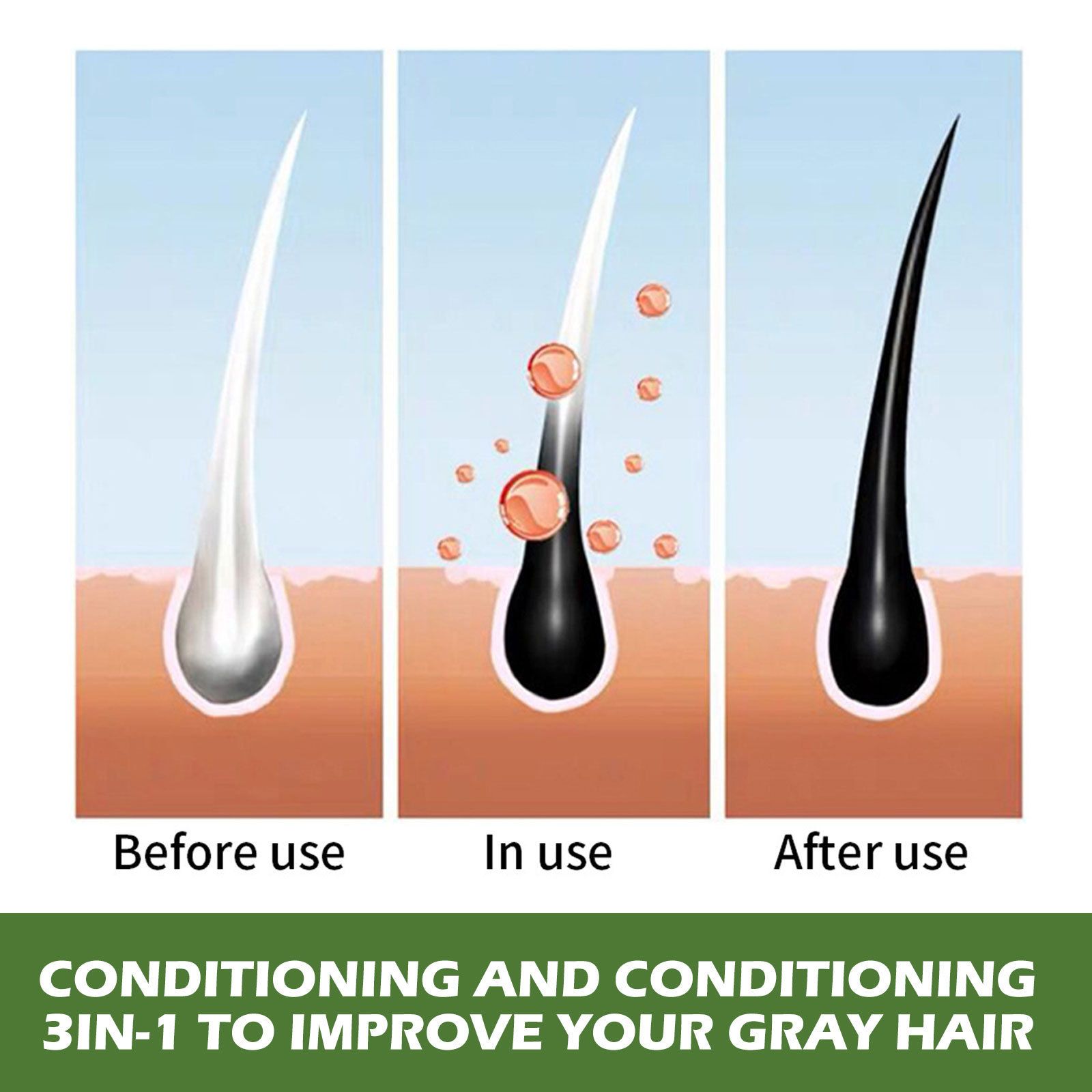 Black Dye,  Pure Plant Extract For Grey Hair Color Bubble Dye, Plant Bubble Hair Dye Shampoo (Black)