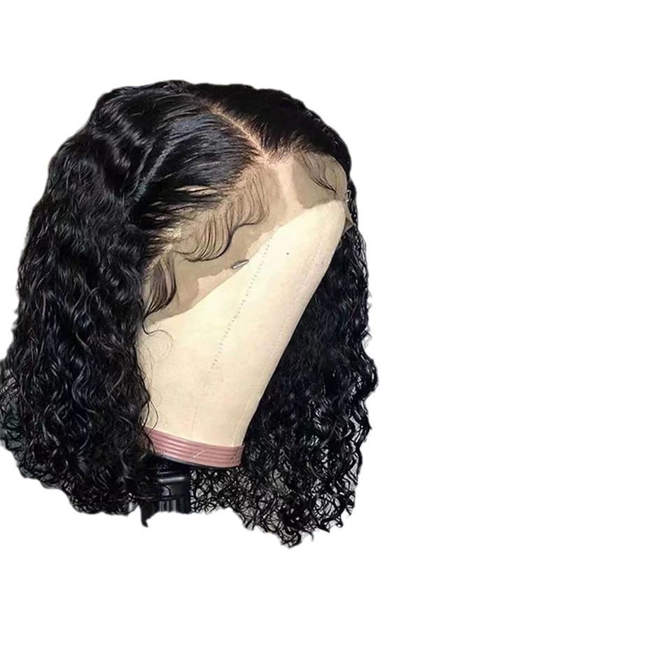 Curly 13x4 Real  Lace Frontal Wig, Ultra-thin Invisible Swiss Lace  Hairline Women Wig  Synthetic Human Hair 180 Density, Natural Color 22 Inch Soft Hair 18 Inch
