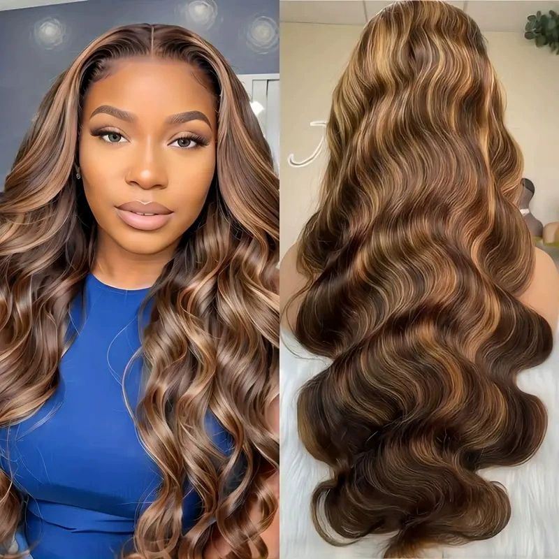 True 4/27 Body Wave Honey Blonde Highlight Ombre Colored 3 Human Hair Bundles 16 18 20 Inch 12A 100% Brazilian Virgin Remy Human Hair Soft Thick Wavy Sew In Weave Highlight Piano Color